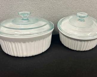 2 Corning Ware French White Stoneware