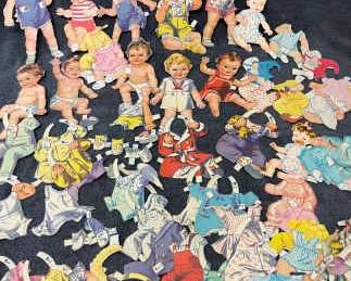 Large Collection Of Vintage Paper Dolls With Outfits