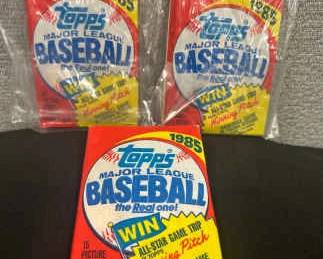 Set Of 3 1985 Tops Wax Pack MLB Trading Cards