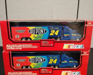  015 Pair of Unopened Nascar Collectible Du Pont Racing Team Transporters 