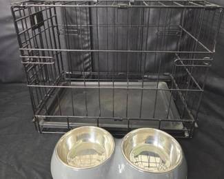 Small Pet Training Crate With Serving Dish