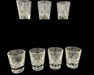 6 Etched Clear Shot Glasses