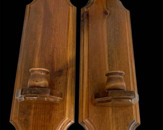 2 Wooden Wall Sconces