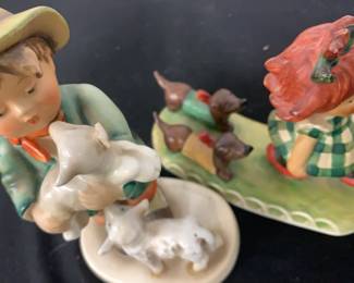 Hummel Shepard 64 And Goebel High Heeled Girl With Dogs