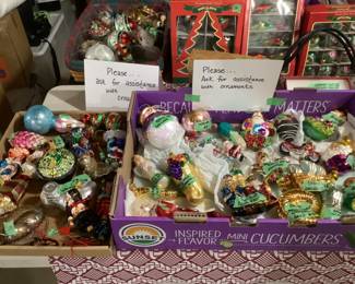 Many Christopher Radko ornaments ….some from 1980.