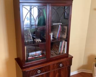 Duncan Phyfe display cabinet for books or china. Measures 38” w x 17” d x 82” h. Presale $175
