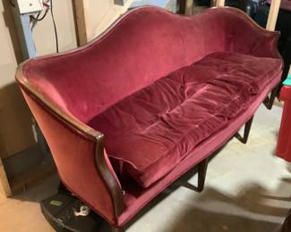 Antique sofa in pink velvet….presale $100