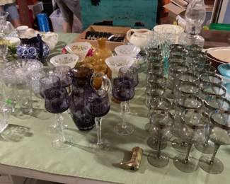 Multiple sets of glassware
