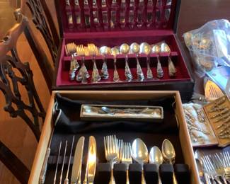 Two other sets of flatware
