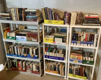 Lots of books of multiple genres.
