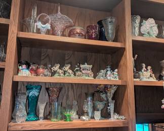 Uranium glass and figurines