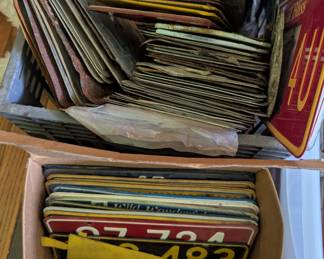 Antiquing vintage license plates