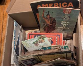 Maps and postcards and postage stamps and just fun pictures and magazines