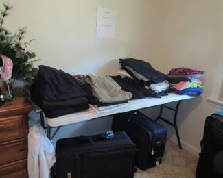 Clothes, suitcases