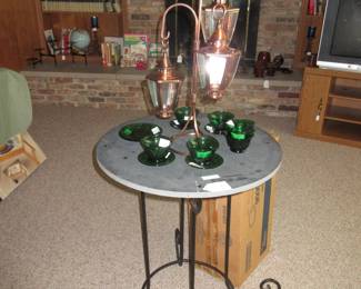 Antique slate top table
