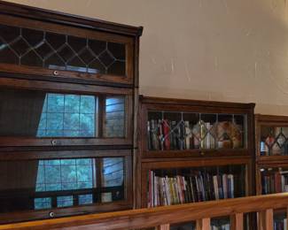 Lawyers book cases with beveled glass