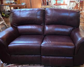 Leather love seat