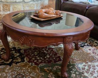 Glass top coffee table
