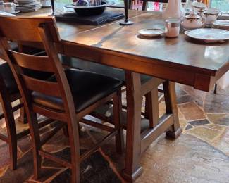 High top harvest table with 6 chairs