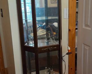 Tall glass etegere