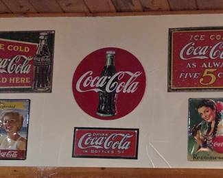 Large collection of metal signs