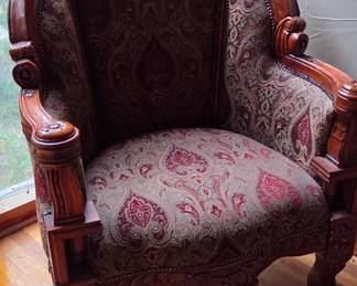 Heavy carved side chair