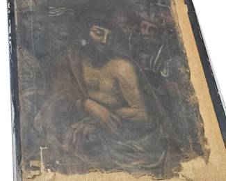 Rare Jesus Oil painting Mid 1800's