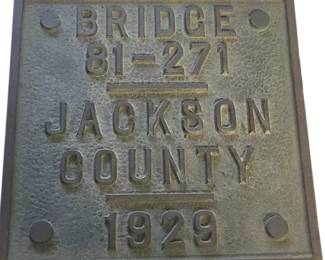 1929 Steel Jackson County Bridge sign