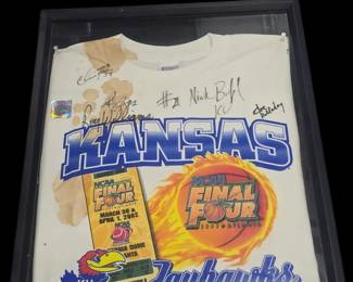 2002 Final Four KU signed shirt