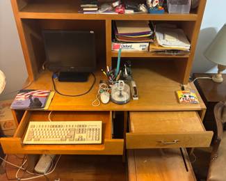 Two piece desk 3 drawers
51”w 30.25”d 56.5”t.   $