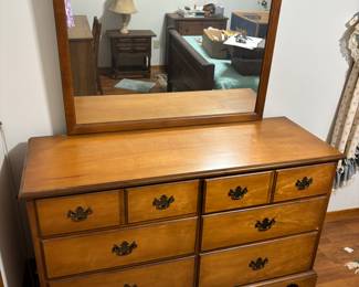 Dresser with mirror 52”w 19”d 32”t 66”t with mirror       $ 250.00