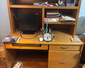 Two piece desk 3 drawers
51”w 30.25”d 56.5”t.   $