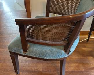 Turquoise blue caned chair
25”w 21”d 28”t. $ 125.00