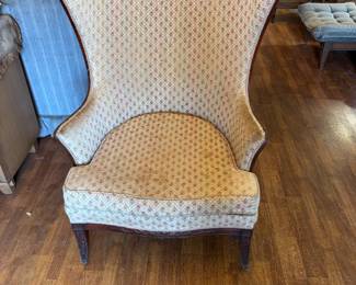 Beige Wingback chair 30.5”w 24”d 44”t
$125.00                          Needs cleaning in great condition.