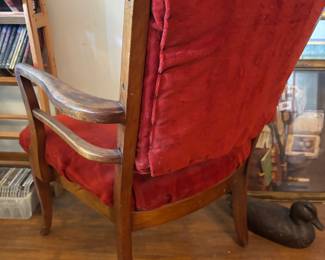 Red velvet arm chair. 24”w 21”d 32”t
$ 125.00