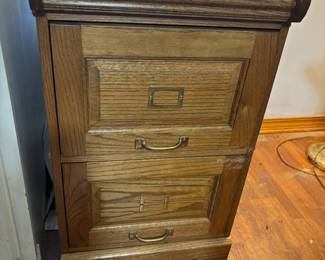 Wood file cabinet 18.5”w 25.25”d 29.5”t
$
