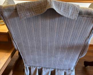 Light Blue arm chair and ottoman 
Chair: 34”w 22”d 40”t Otto: 29”x19”x 13”t $250.00 set