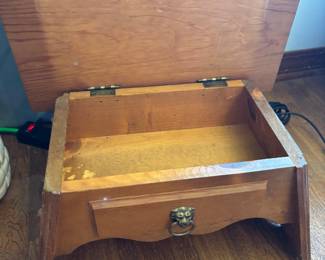 Wood step stool with lid. 16”w 11”d 9” t
$ 45.00