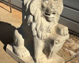 Concrete Lions 16"L 8.5"w 19"T  $ 200.00 pair