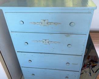 Lt Blue Chest of Drawers 33"w 21"d 46.5"t  $ 75.00