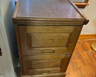 Wood file cabinet 18.5”w 25.25”d 29.5”t
$