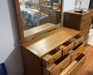 Dresser with Mirror 43.5"w 18"d 30"t 67"t w mirror             $ 175.00
