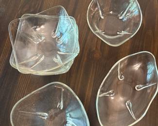 clear glass serving pieces