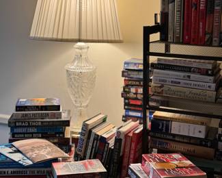 Crystal lamp pair, plus more books