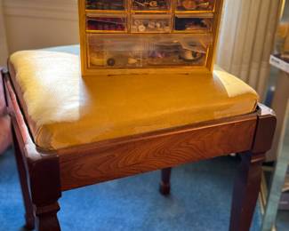vintage sewing stool with lift top