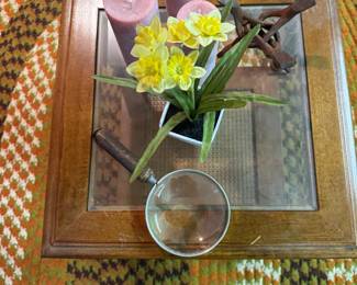 small glass top table