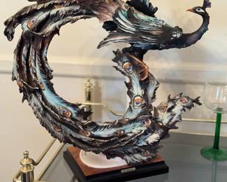 Unique Peacock porcelain Figurine