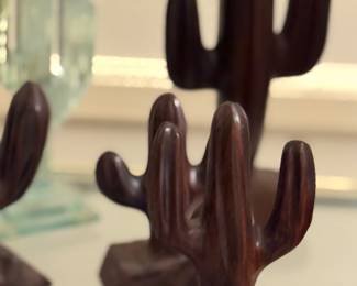 hand carved cactus statues