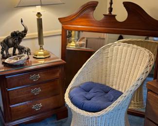 vintage white wicker chair