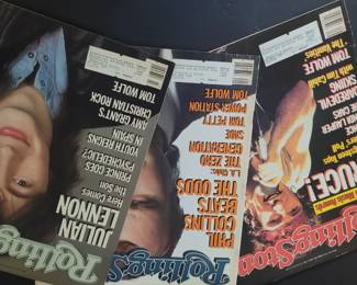 Sorry they are upside down. I have about 100 80s Rolling Stone Mags.